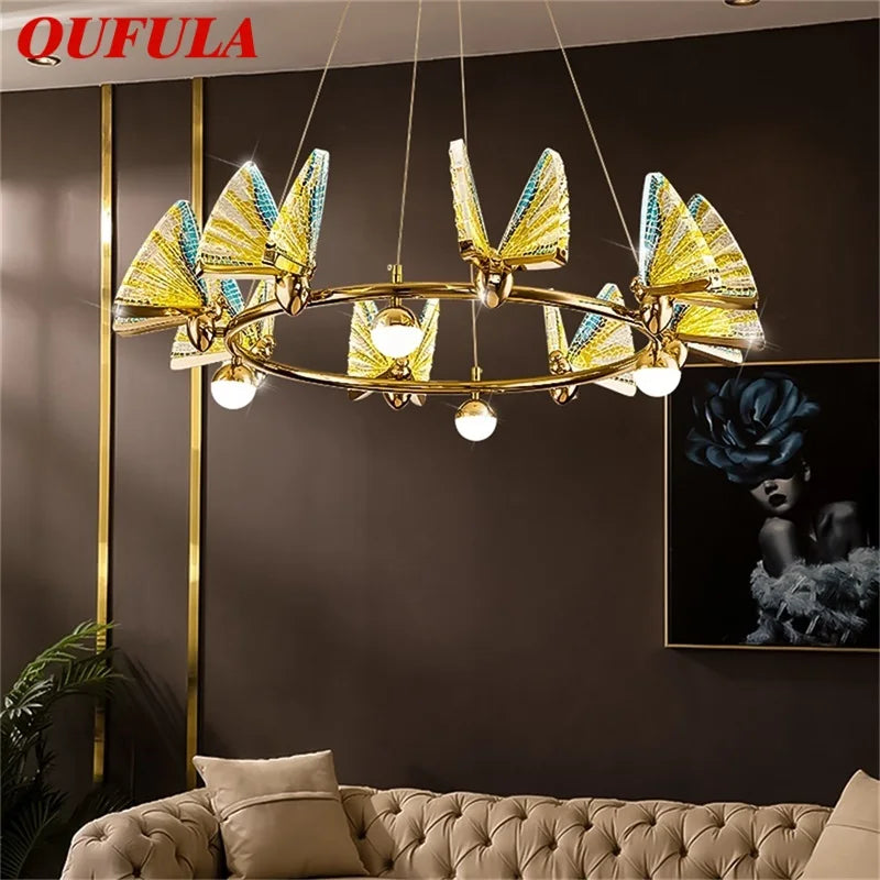 Afralia™ Nordic Butterfly Ring Chandelier Pendant Lights for Colorful Home Decor