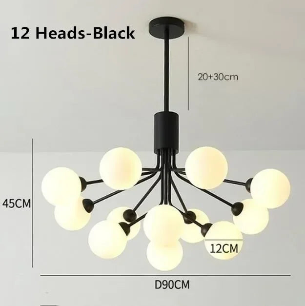 Afralia™ Nordic Magic Glass Ball Chandelier: Luxury Pendant Light for Living Room, Bedroom, Kitchen