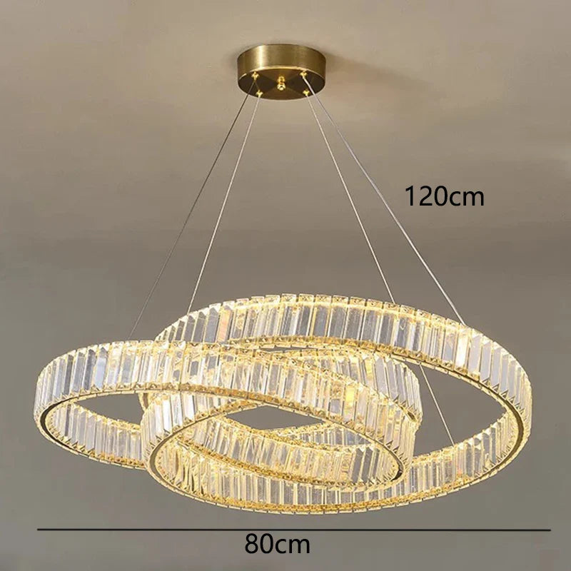 Afralia™ Crystal Chandelier: Modern Living & Dining Room Pendant Lighting Fixtures