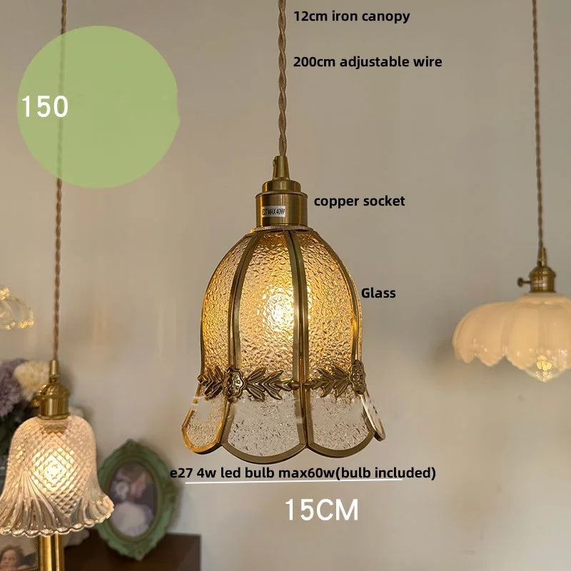 Afralia™ Walnut Wood Loft LED Pendant Lights Glass Hang Lamp