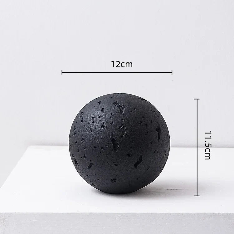 Afralia™ Geometric Spherical Ceramic Ornaments Moon Home Decoration Accessory