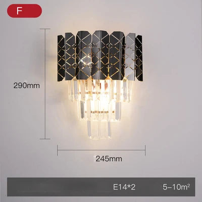 Afralia™ Crystal Gold Stainless Steel LED Dimmable Wall Sconce