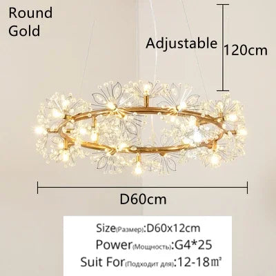 Afralia™ Crystal Bionic Petals Chandelier for Living Dining Bedroom Hall Hotel Decor