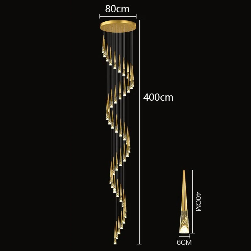 Afralia™ Nordic Home Decoration Stair Chandelier Living Room Dining Pendant Lights Ceiling Lighting