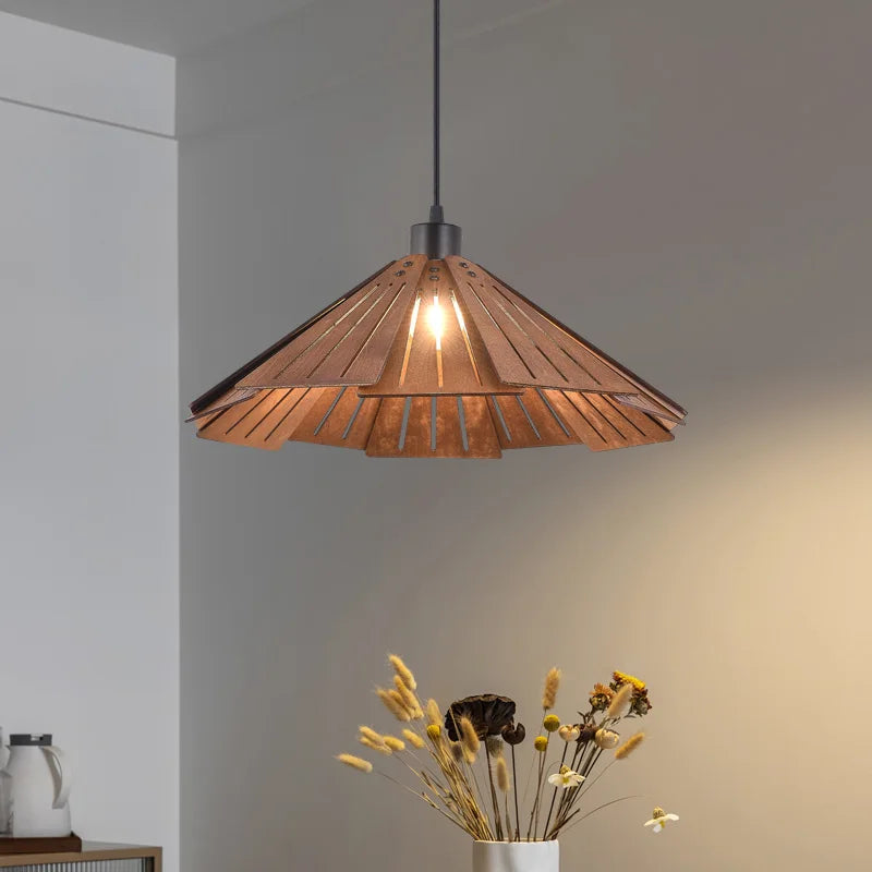 Afralia™ Wood Pendant Lamp: Wabi-sabi Style LED E27 DIY Hanging Light