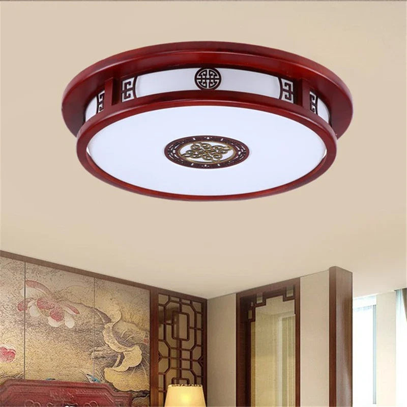 Afralia™ Solid Wood LED Ceiling Lights for Modern Living Room and Bedroom