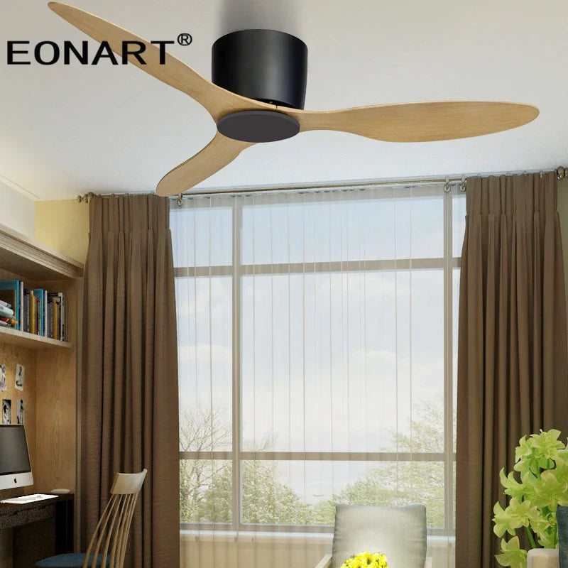 Afralia™ 52" Black DC Ceiling Fan with LED Light and Remote Control