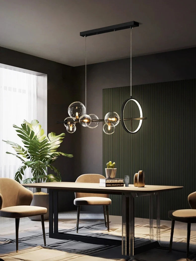 Afralia™ Nordic Glass Ball Chandelier: Stylish Pendant Lamp for Dining Room, Kitchen, Bar & Home Decor