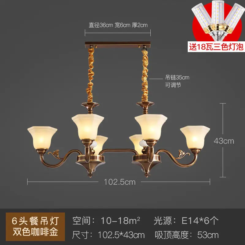 Afralia™ Coffee Colored Three Headed Pendant Light - Simple & Atmospheric for American Style Restaurant
