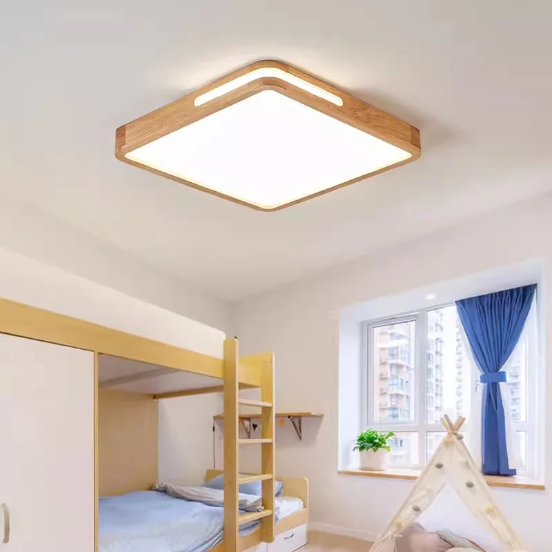 Afralia™ Nordic Woodgrain Acrylic LED Ceiling Light for Home Decor and Lighting Fixtures.