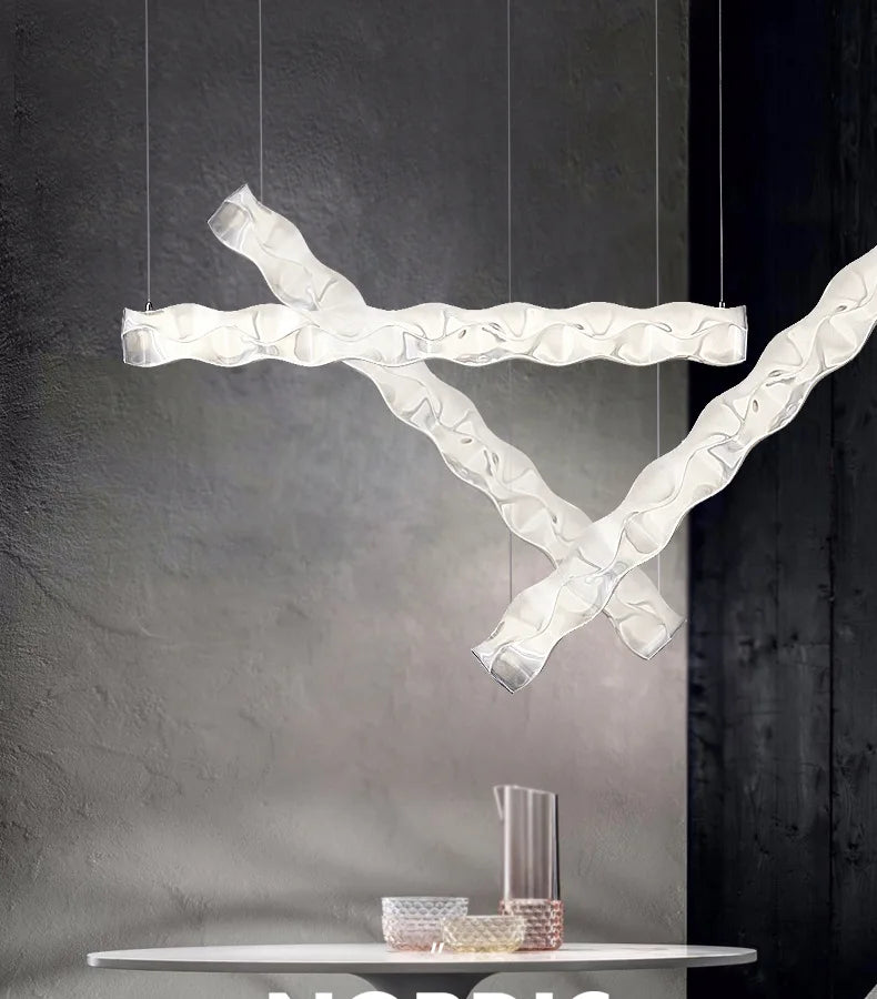 Afralia™ Nordic Water Ripple Chandelier for Interior Lighting & Decoration.