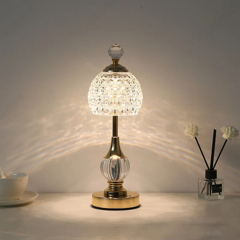 Afralia™ Metal Crystal Acrylic Table Lamp - Nordic Retro Home Decor & Small Night Light