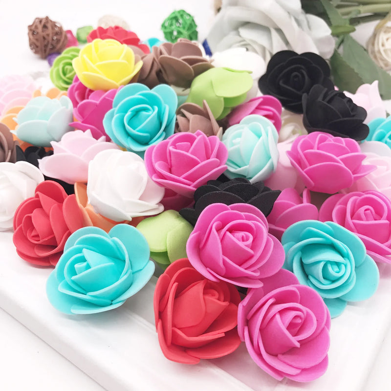 Afralia™ PE Foam Roses Head Fake Flower Handmade Wedding Decoration Scrapbooking