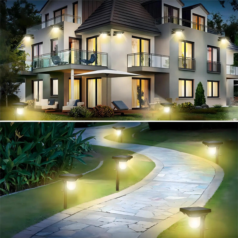 Afralia™ Solar Garden Spot Light Human Body Induction 3 Modes Outdoor Waterproof Wall Lamp