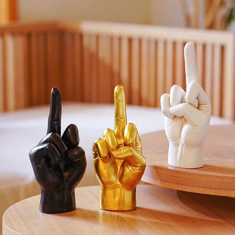 Afralia™ Resin Middle Finger Hand Model: Funky Home Decor Figurine