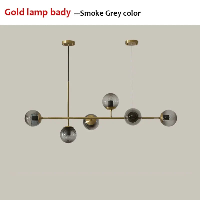 Afralia™ Glass Ball LED Pendant Light Modern Chandelier for Living Room Decor