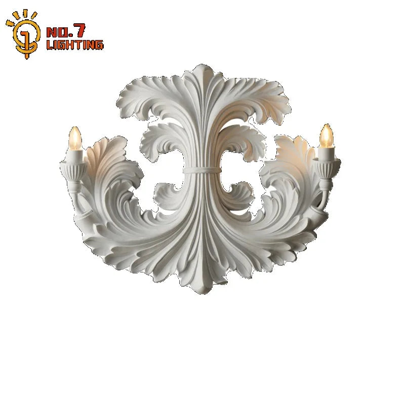 Afralia™ Vintage Relief Gypsum Wall Lamp LED E12 for Romantic Atmosphere