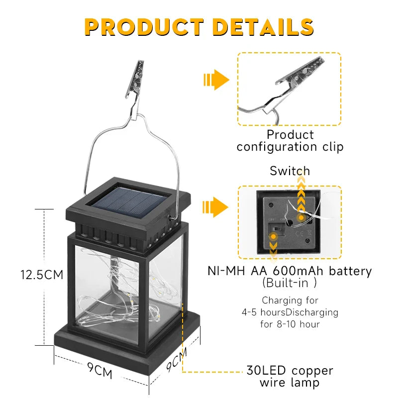 Afralia™ Solar Lantern: Portable Waterproof LED Light for Outdoor Garden Decor