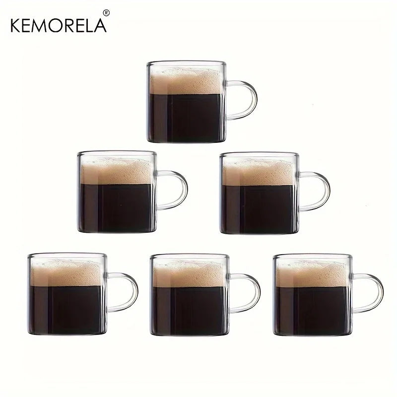 Afralia™ 6PCS Glass Espresso Cups - 120ML 4OZ