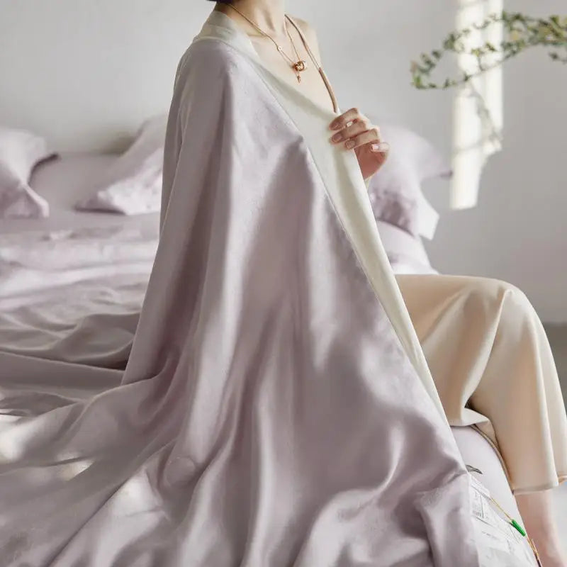 Afralia™ Light Luxury Jacquard Quilt Set with Sheets & Pillowcases - Ice Silk, Washable & Cooling