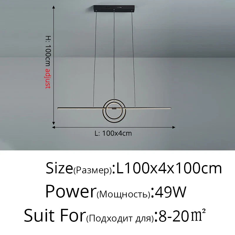 Afralia™ LED Ceiling Chandelier: Modern Minimalist Kitchen Dining Table Lighting