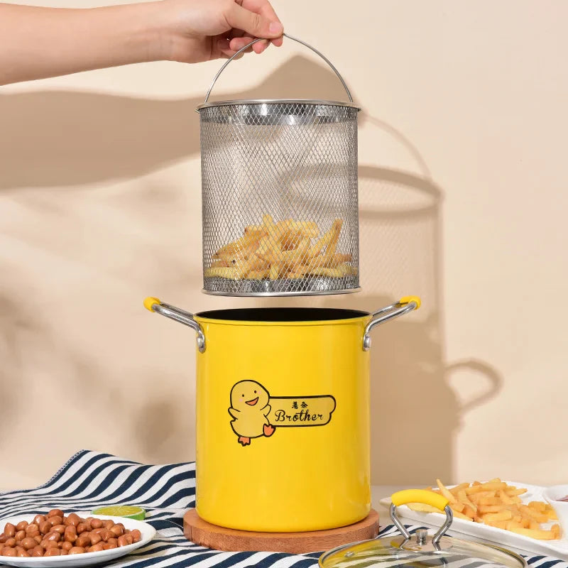 Afralia™ Deep Fryer with Oil Filter & Lid: Perfect for Fried Chicken, Fries - Kitchen Essential