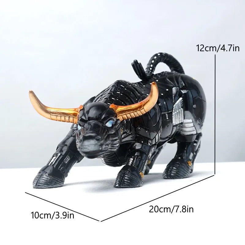 Afralia™ Miami Bitcoin Bull Robot Statue for Office Desk Decor and Wall Street Enthusiasts