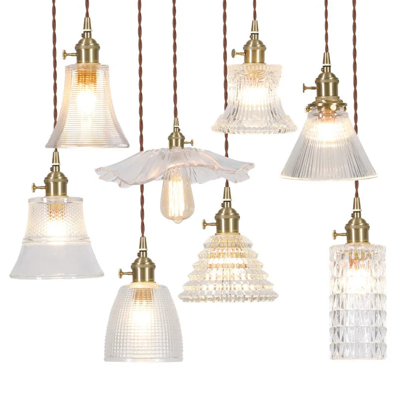Afralia™ Petal Glass Copper LED Pendant Light- Modern Nordic Design