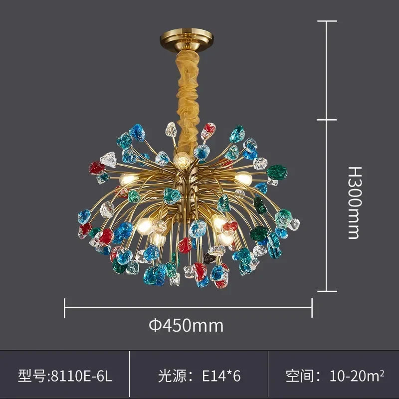 Afralia™ Colorful Crystal Chandelier LED Dining Room Lighting