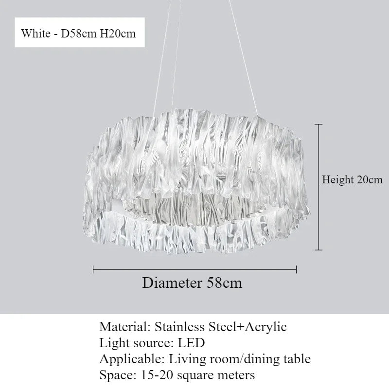 Afralia™ Accordion LED Acrylic Suspension Lamp for Living Room, Bedroom, Restaurant Décor