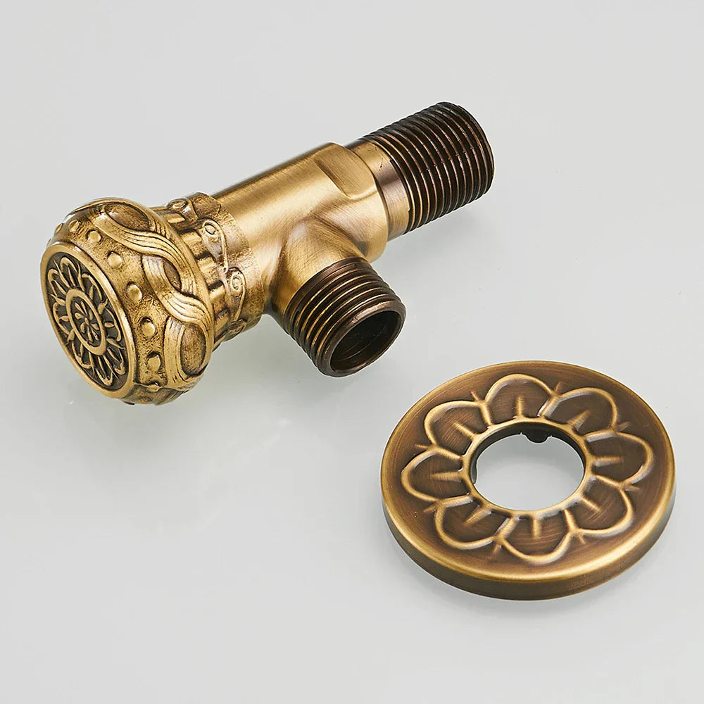 Afralia™ Antique Brass Angle Stop Valve for Faucet and Toilet