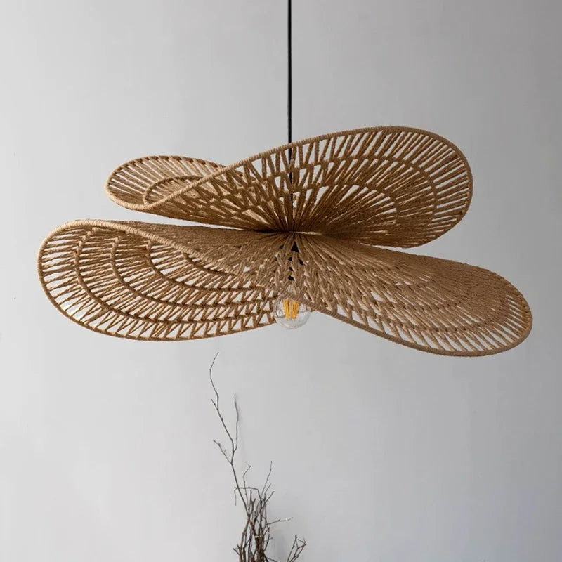 Afralia™ Rattan Weaving LED Chandelier Pendant Lights for Home Decor