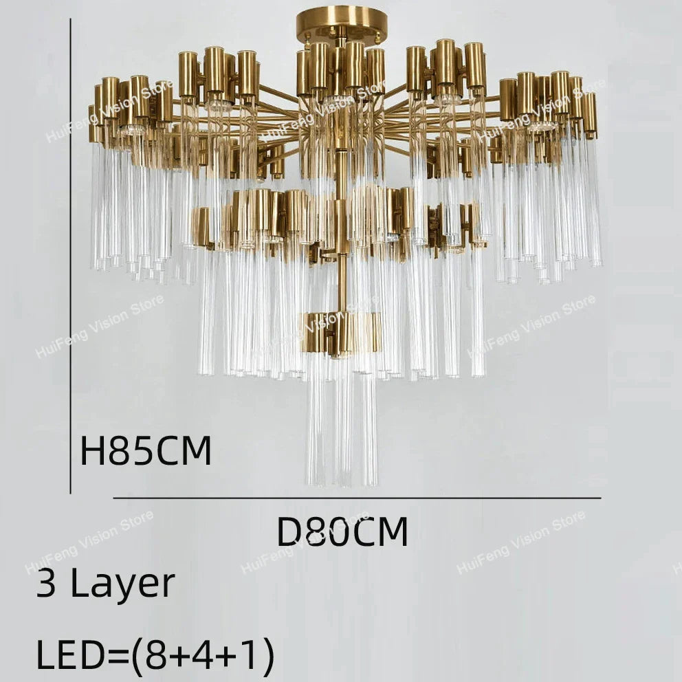 Afralia™ Golden Iron Crystal Chandelier for Luxury Ceiling Lighting