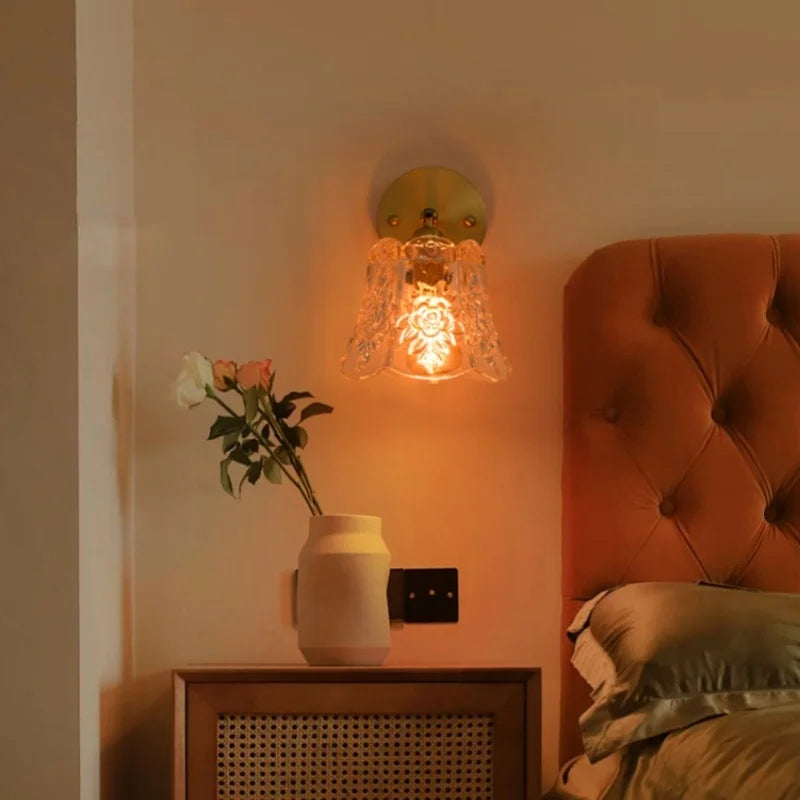 Afralia™ Bell Glass LED Wall Lamp for Living Room, Bathroom, Stair Light - Japanese Vintage Style