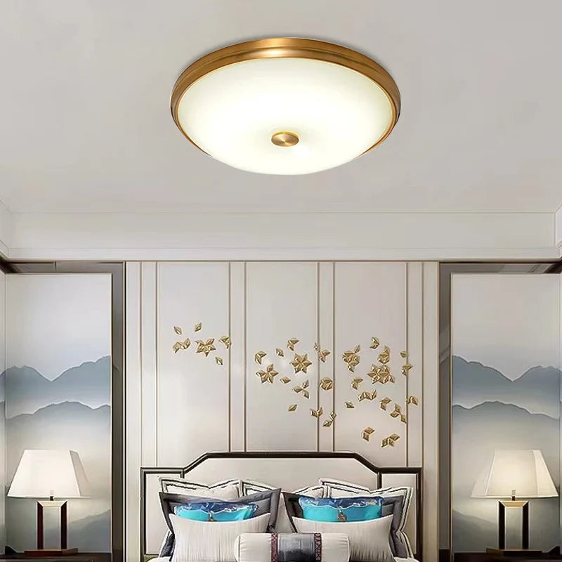 Afralia™ Modern Glass Ceiling Light with LED for Living Room Bedroom Restaurant Corridor