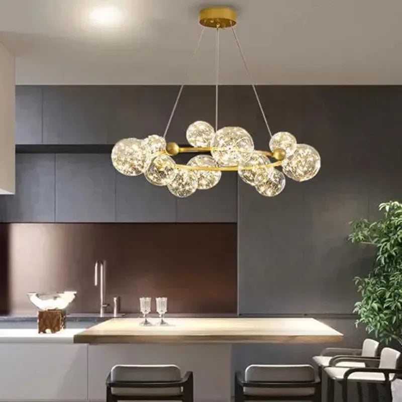 Afralia™ Star Bright LED Chandelier for Parlor Dining Room Bedroom Bar Atmosphere