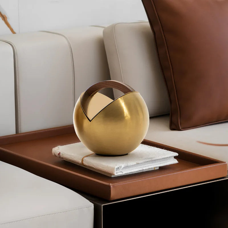 Afralia™ Geometric Metal Ball Ornament with Semi-circular Handle - Home Decoration Accessory