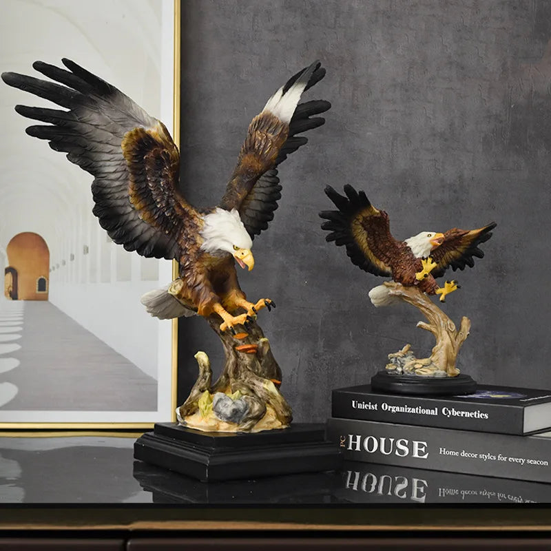 Afralia™ Resin Bald Eagle Sculpture - Simulated Bird Home Decor Figurine