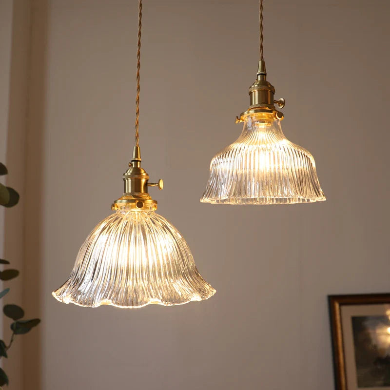 Afralia™ Nordic Glass LED Pendant Lamp for Bedroom Living Room Decor