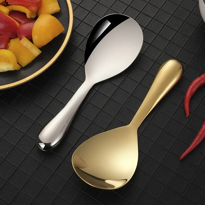 Afralia™ Stainless Steel Long Handle Soup Spoon for Cooking and Serving