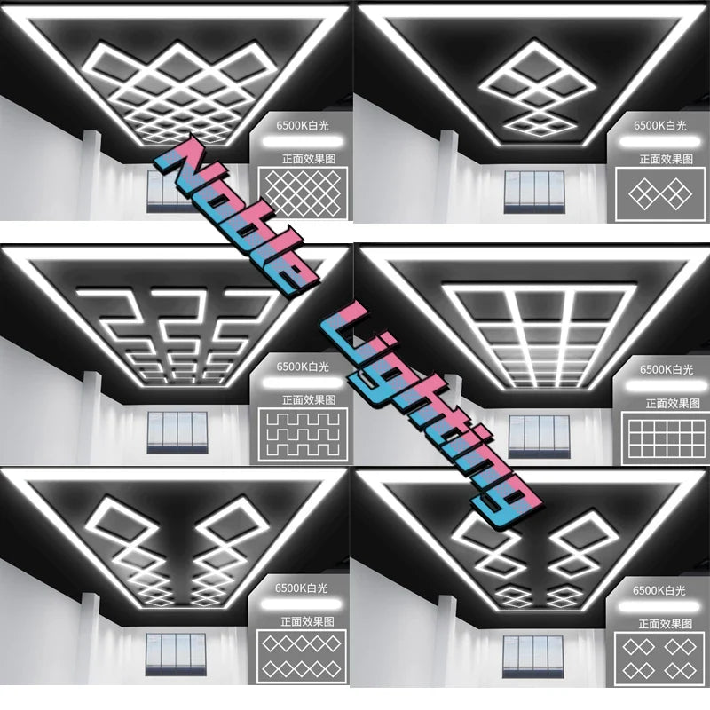 Afralia™ Hexagon LED Garage Wall Ceiling Lights 6500K Daylight White 4.8X2.4M Linkable