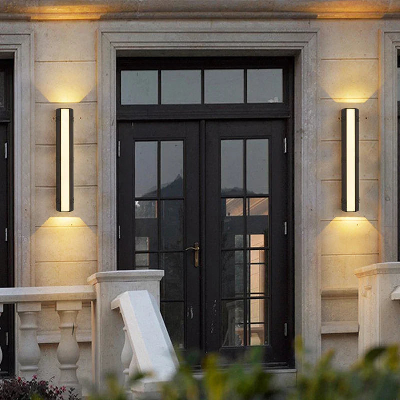Afralia™ Outdoor Waterproof Up Down LED Wall Light for Stairway, Courtyard, Balcony