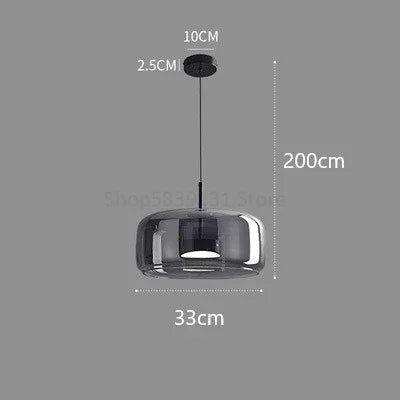 Afralia™ Glass Bowl Chandelier: Modern Nordic LED Smoke Hanging Lamp for Dining Room, Bar - Indoor Decor Lighting