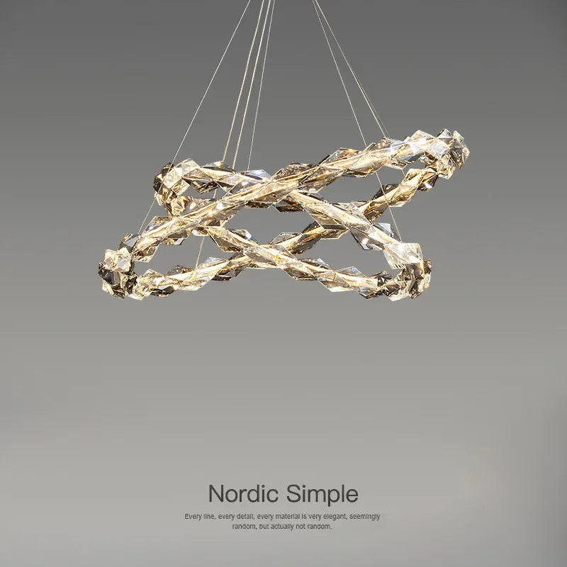 Afralia™ Crystal Chandelier Pendant Light - Dimmable Modern Luxury LED Chrome Luminaria