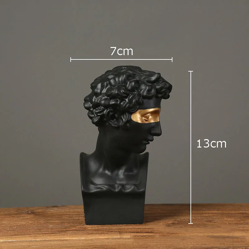 Afralia™ Gold David Statue Resin Sculpture Artwork Ornament for Living Room