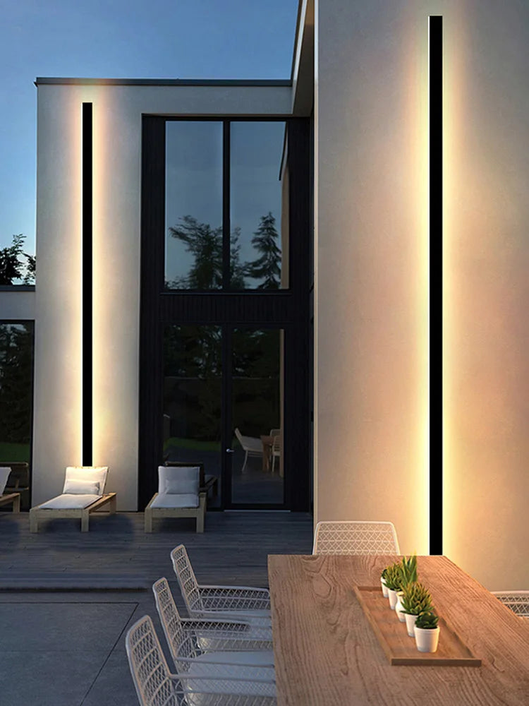 Afralia™ Black Waterproof LED Wall Light | Minimalist Outdoor Garden Balcony Terrace Decor