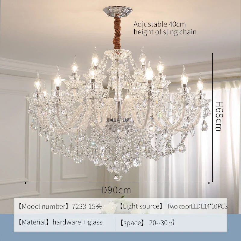 Afralia™ Elegant LED Crystal Chandelier for Home Décor and Romantic Ambiance