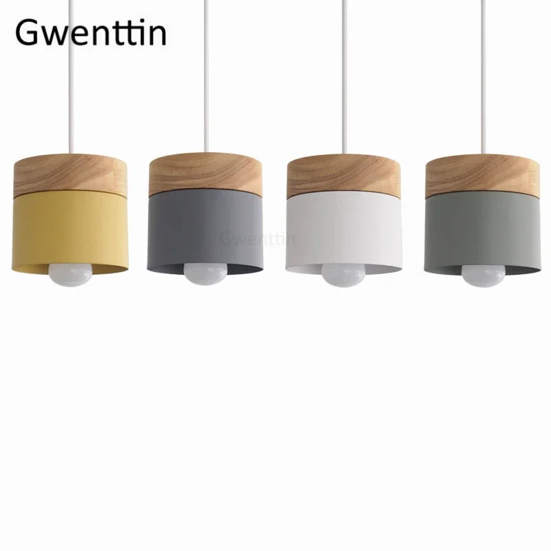 Afralia™ Nordic Macaron LED Pendant Light Fixtures Industrial Kitchen Luminarias