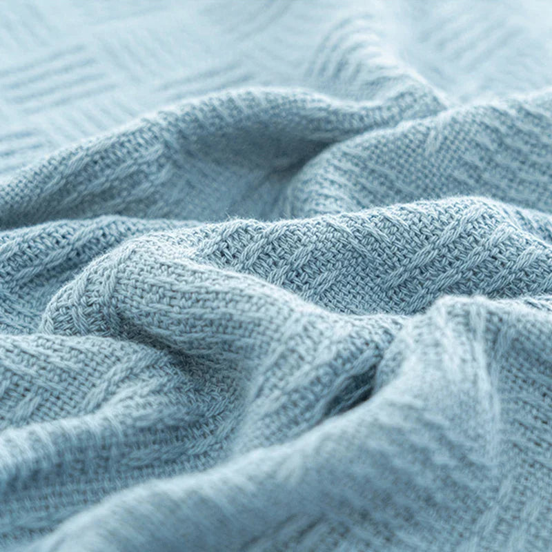 Afralia™ Cotton Waffle Towel Quilt Single Blanket for Office & Picnics