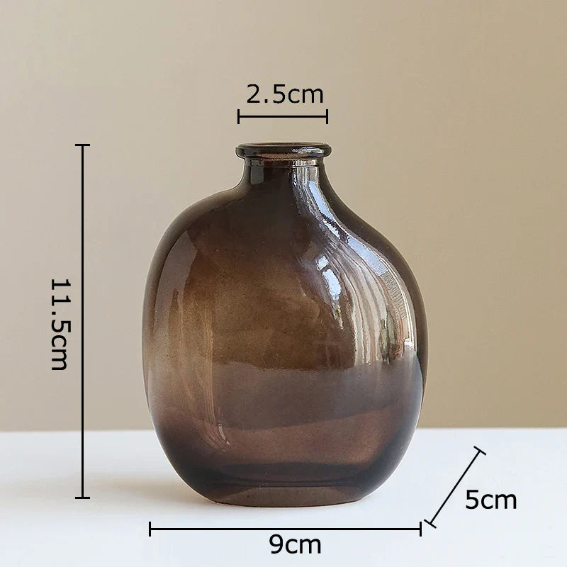 Afralia™ Small Glass Vase for Table Decoration Room Aesthetic, Multi Style Floral Pots